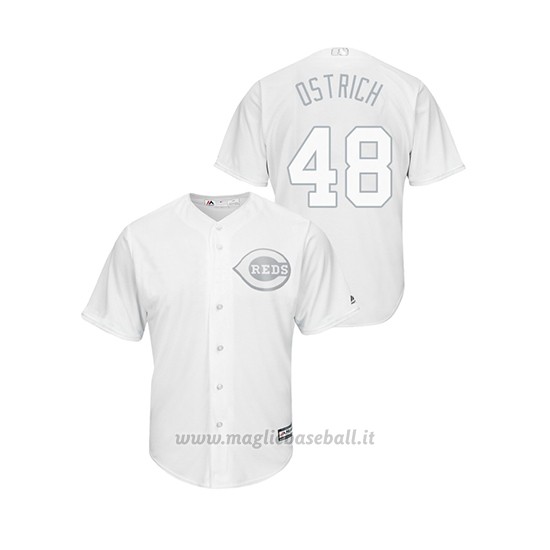 Maglia Baseball Uomo Cincinnati Reds Jared Hughes 2019 Players Weekend Ostrich Replica Bianco